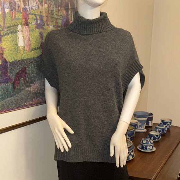 BCBGMaxAzria Kasia Gray Wool & Cashmere Turtleneck Sweater Extra Small/Small - Picture 2 of 6